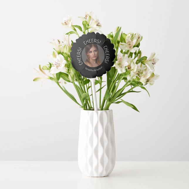 Cheers Custom Photo Name Script  Balloon (Vase)