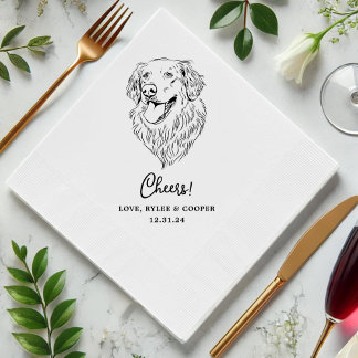 Cheers Custom Two Pet Cocktail Napkins Wedding
