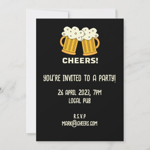 Cheers Customisation Invitation