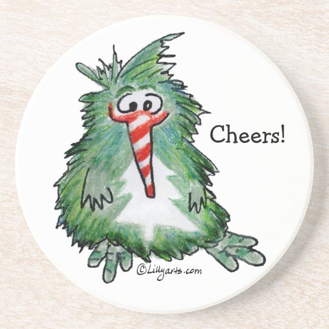 Cheers Cute Kiwi Cartoon Coaster (Front)