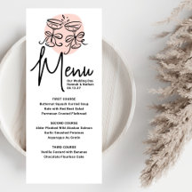 Cheers Doodle Modern Menu Wedding