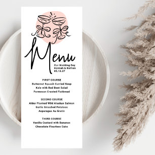 Cheers Doodle Modern Menu Wedding
