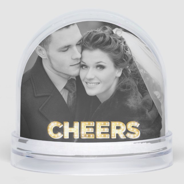 Cheers Double Photo Snow Globe (Front)