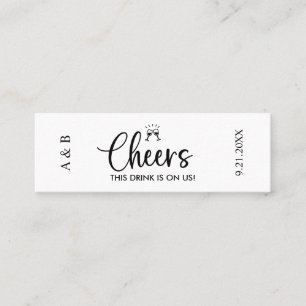 Cheers Drink On Us Wedding Drink Ticket