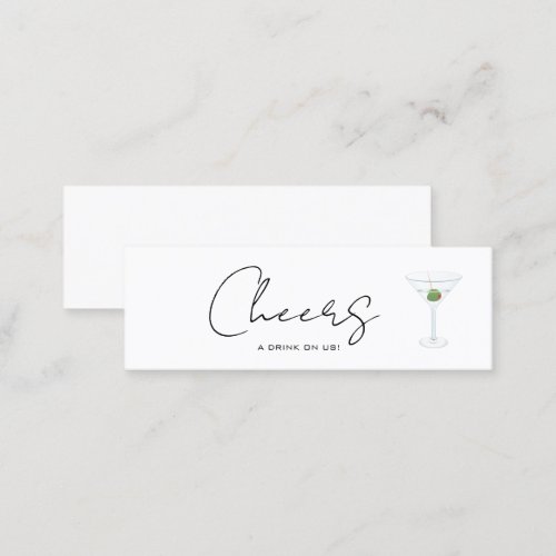 Cheers Drink Ticket Wedding Reception Mini Card