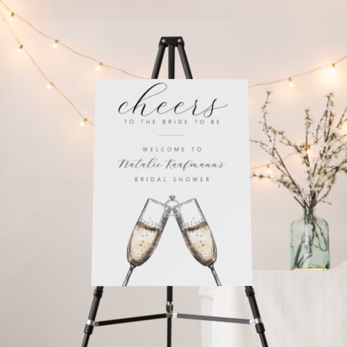 Cheers Elegant Bridal Shower Welcome Sign