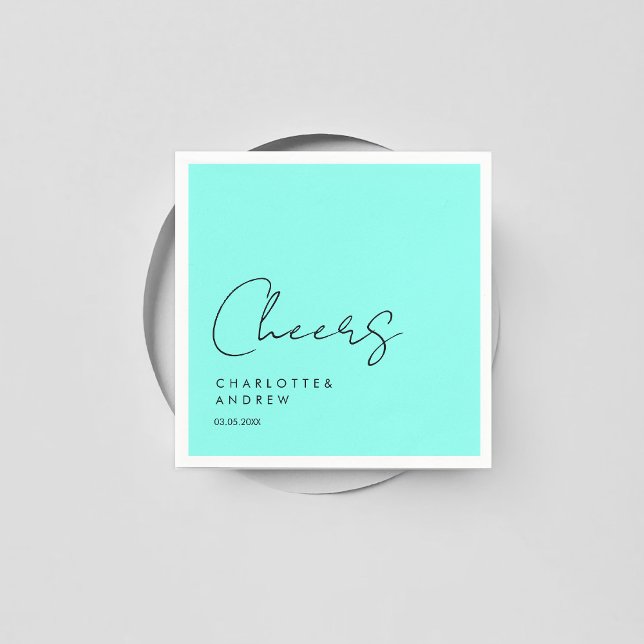 Cheers! Elegant, minimal, handwriting Napkins (Cheers! Customer specific elegant, minimal, handwriting wedding napkins.)