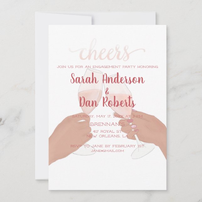 Cheers Engagement Party Invitation (Front)