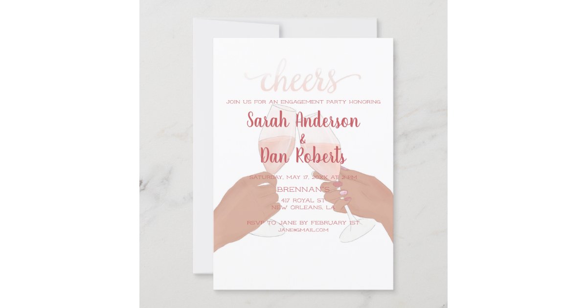 Cheers Engagement Party Invitation Zazzle