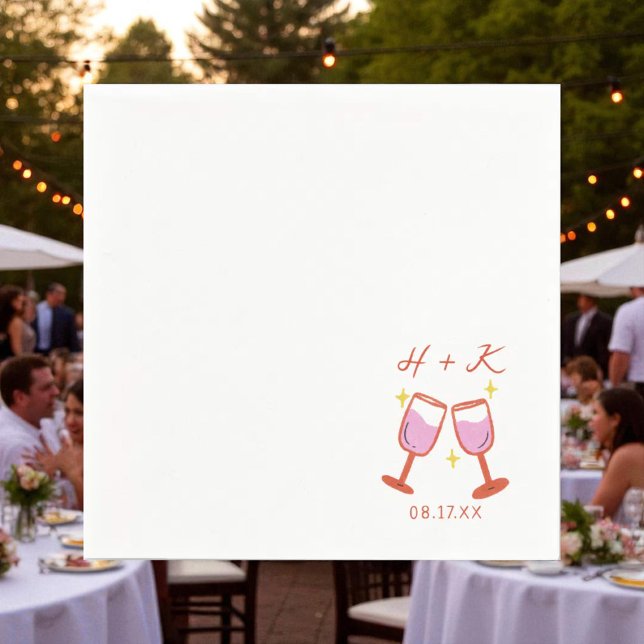Cheers Engagement Party Wedding Cocktail  Napkins (Creator Uploaded)