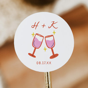 Cheers Engagement Party Wedding Favor Classic Round Sticker