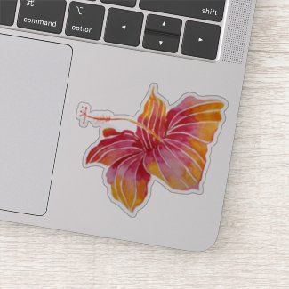 Cheers! Exotic Hawaiian Hibiscus Flower Sticker