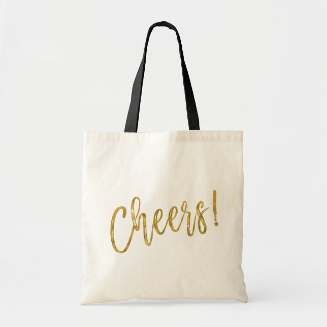 Cheers Faux Gold Foil Party Bag (Front)