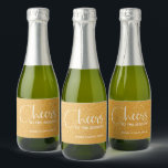 Cheers Faux Gold GLITTER Christmas Mini Sparkling Wine Label<br><div class="desc">Make your own Christmas holiday sparkling wine split favors with these personalized bottle labels featuring simulated gold glitter! Add a personalized touch to your gift giving or to your party.</div>