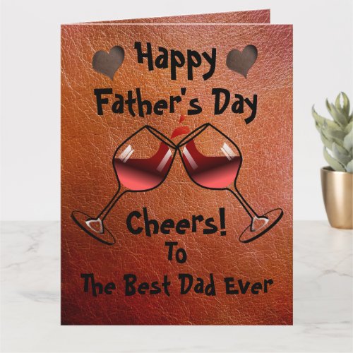 Cheers Faux Leather Fathers Day Card Idea