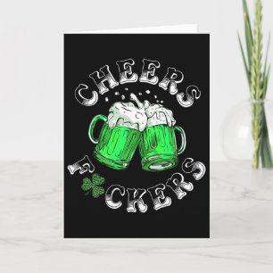 Cheers Fckers St Patricks Day Funny Drinking Beer  Card