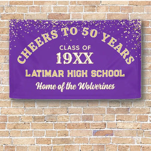 Cheers!! Festive 50th Class Reunion Party banner