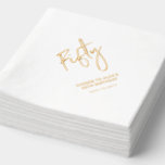 Cheers Fifty | Modern Adult 50th Birthday Party Foil Napkins<br><div class="desc">This custom foil napkin will add stylish detail to your 50th birthday celebration. This design features simple chic lettering "Fifty" with custom text. Matching invitations and birthdayt party supplies are available in my shop BaraBomDesign.</div>