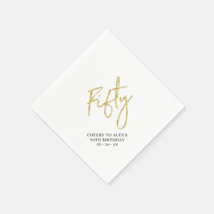 Cheers Fifty Modern Adult 50th Birthday Party N Napkins