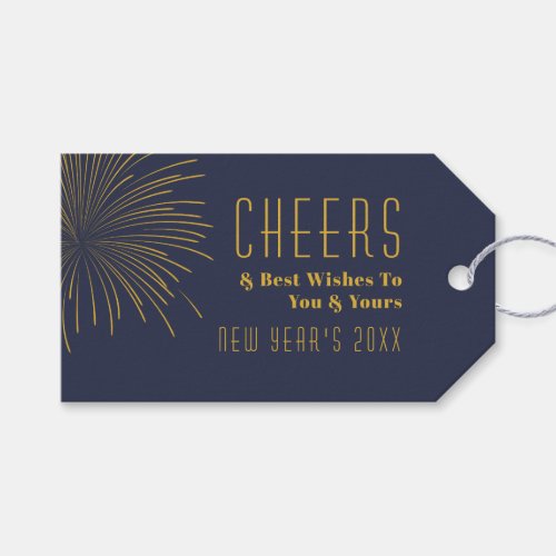 Cheers Fireworks New Years Gift Tags
