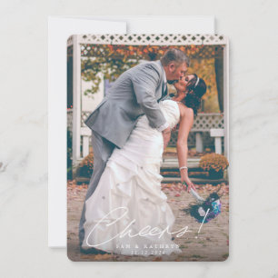 Cheers! First Year Married New Year Photo Holiday Card