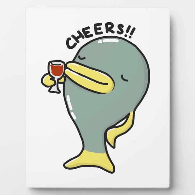 Cheers Fish Tabletop Plaque with Easel (Front)