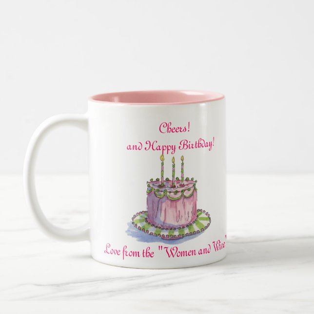 cheers for barbara's birthday Two-Tone coffee mug (Left)