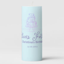 Cheers forty happy birthday cake blue purple name 
