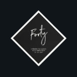 Cheers Forty | Modern Adult 40th Birthday Party Napkins<br><div class="desc">This custom paper napkin will add stylish detail to your 40th birthday celebration. This design features simple chic lettering "Forty" with custom text. Matching invitations and party supplies are available in my shop BaraBomDesign.</div>