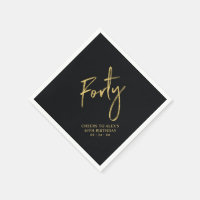 Cheers Forty | Modern Black 40th Birthday Party