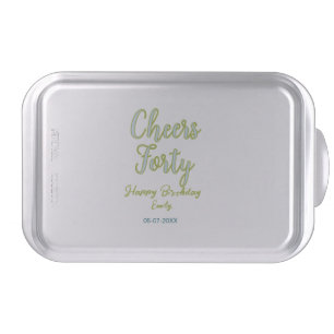 cheers forty name green blue pastel birthday elega cake pan