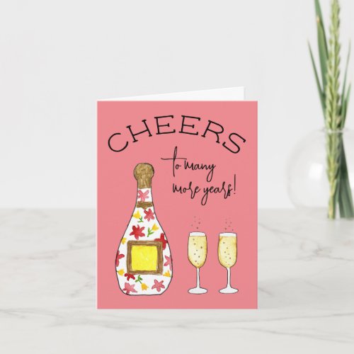 Cheers fun Champagne birthday celebrate toast Card