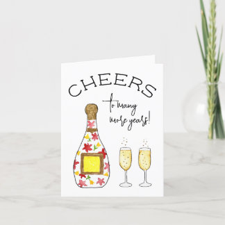 Cheers fun Champagne birthday celebrate toast Letterpress Thank You Card