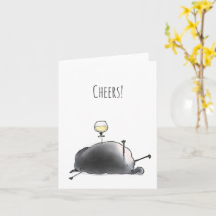 Cheers funny black pug card