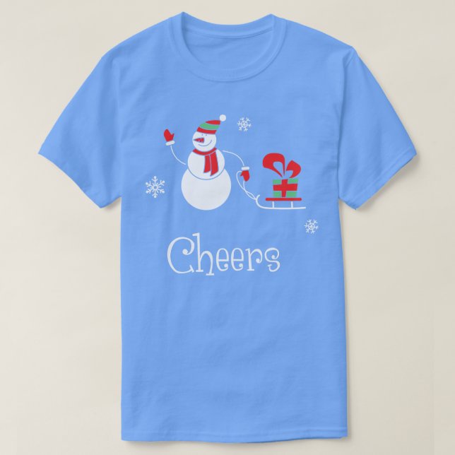 Cheers  Funny Santa Christmas Tshirt Boy Girl Holi (Design Front)