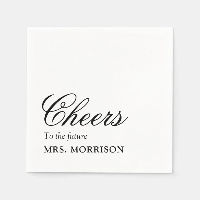 Cheers future Mrs. Bridal Shower Cocktail Napkins (Front)
