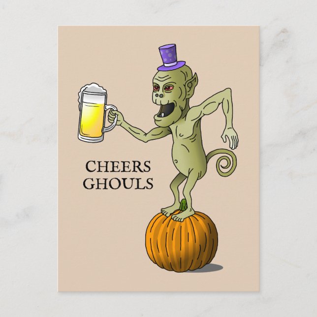 Cheers Ghouls Halloween Party Postcard (Front)