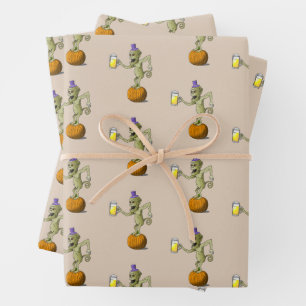 Cheers Ghouls Halloween Wrapping Paper Sheets