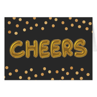 Cheers Gold Foil Balloons Cards