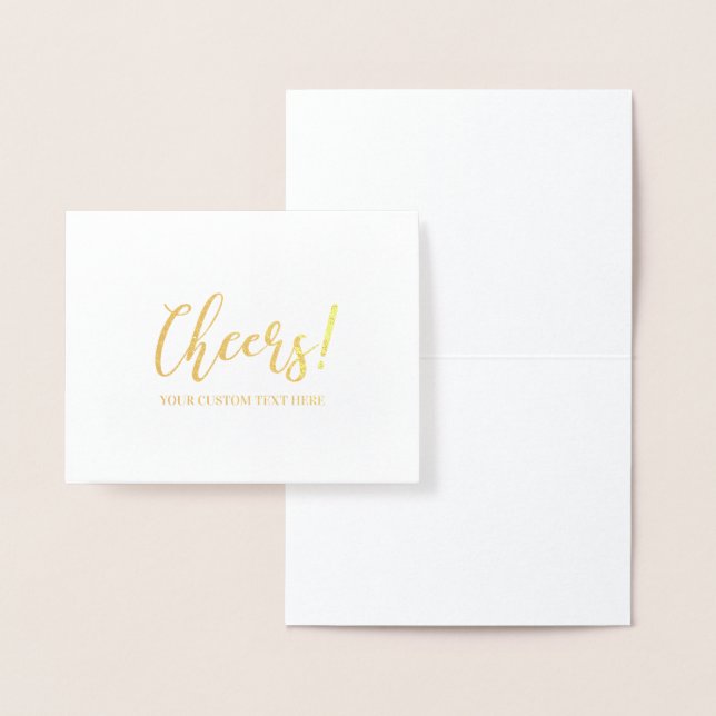 Cheers Gold Foil Greeting Card (Display)