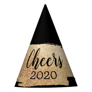 Cheers Gold Glitter Party Hat