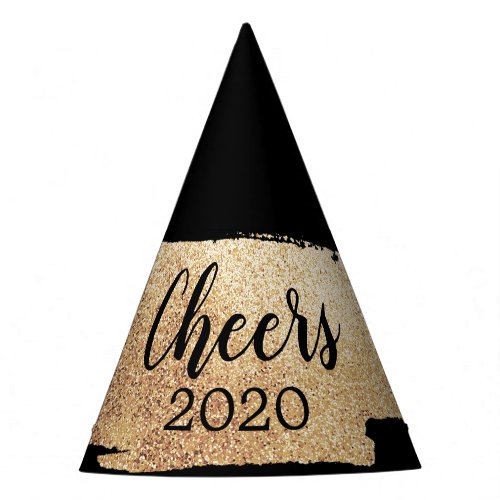 Cheers Gold Glitter Party Hat