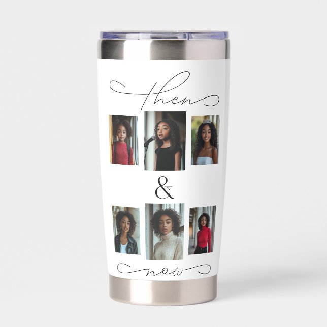 Cheers Grad Photo Collage Graduation Keepsake Insulated Tumbler (Front)