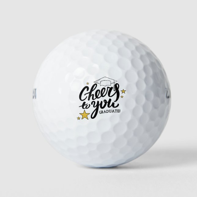 Cheers Graduation Graphics Best Graduation Party Golf Balls (Front)