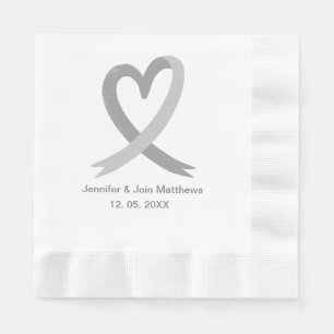 Cheers gray Calligraphy Custom Wedding Napkins