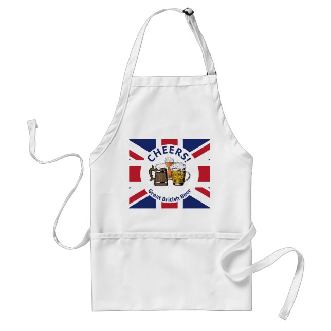 Cheers | GREAT BRITAIN Custom Cartoon | Union Jack Adult Apron (Front)