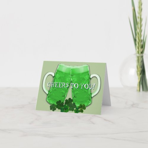 Cheers Green Beer Irish Birthday Message Card