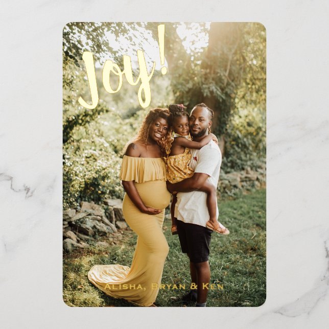 Cheers Happy Holidays 2 Photo Vertical Custom Foil Holiday Card (Front)