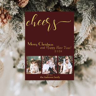 Cheers! Happy New Year 2024 Script Holiday Card