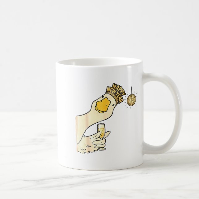 Cheers Happy New Year 2026 Goose With Champagne Di Coffee Mug (Right)